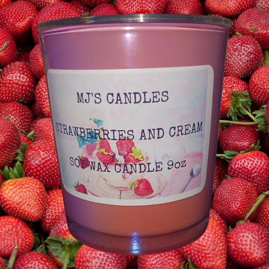 Strawberries and Cream 10oz soy candle