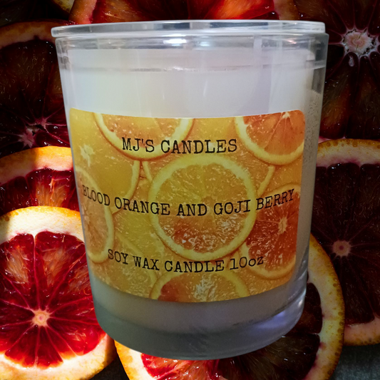 BLOOD ORANGE and GOJI BERRY 10oz soy candle