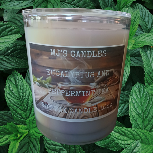 Eucalyptus and Peppermint tea 10oz soy candle